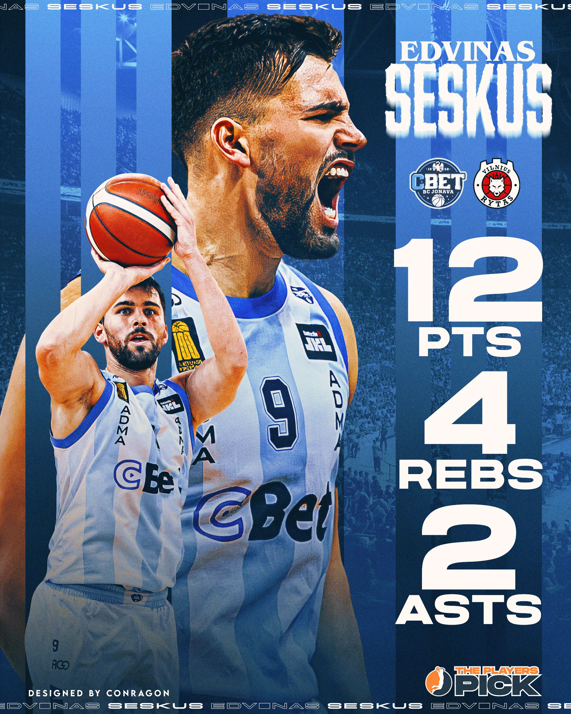 Edvinas Seskus put up 12 points | 4 rebounds & 2 assists vs Rytas Vilnius