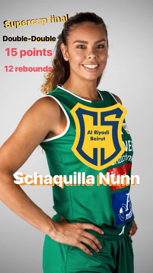 Double-Double (15 &12 ) for Schaquilla Nunn  in the Supercup Final – Lebanon