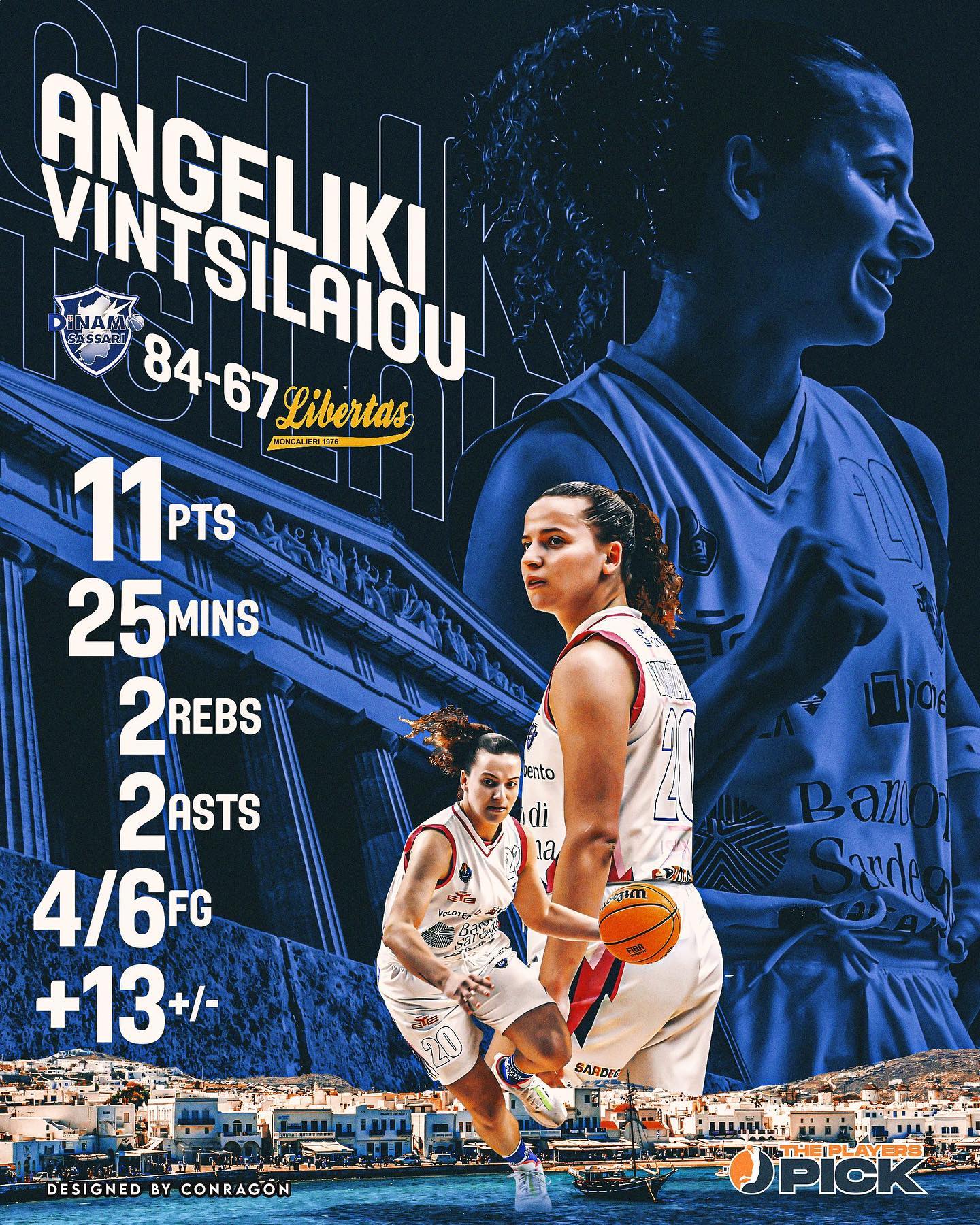 Angeliki Vintsilaiou was crucial for Dinamo Sassari in Play-out Game 1!
